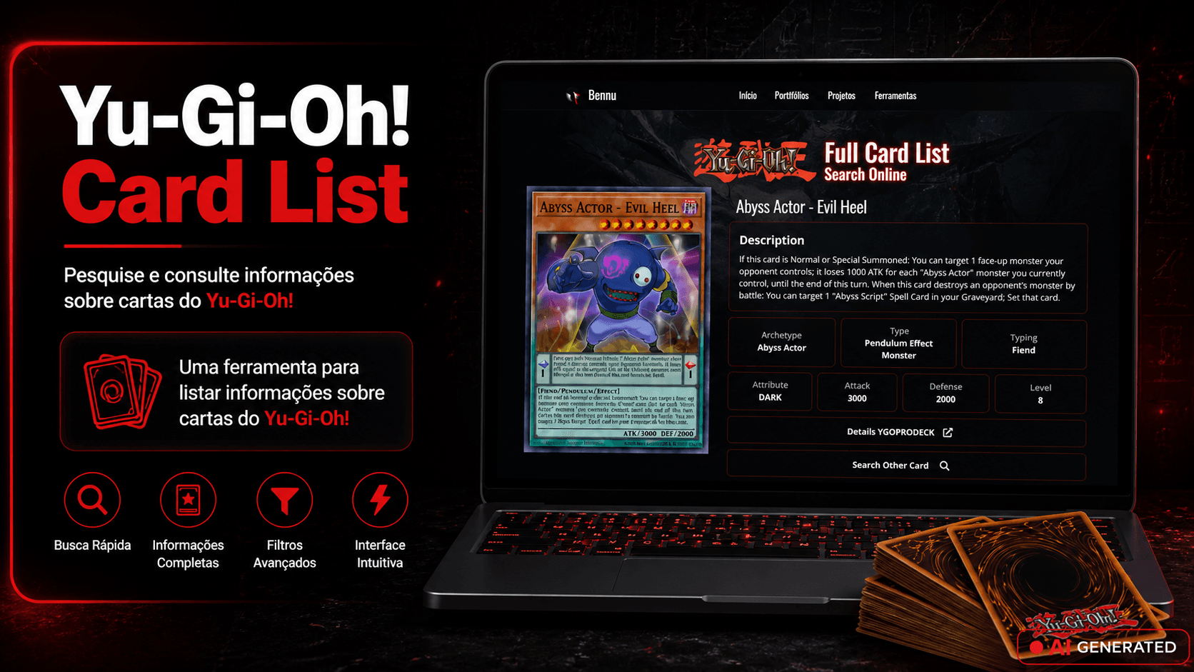 Imagem da ferramenta Yu-Gi-Oh! Card List